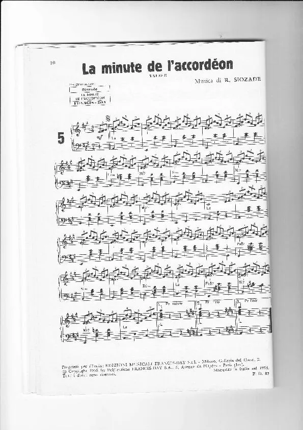 télécharger la partition d'accordéon La minute de l'accordéon (Valse) au format PDF
