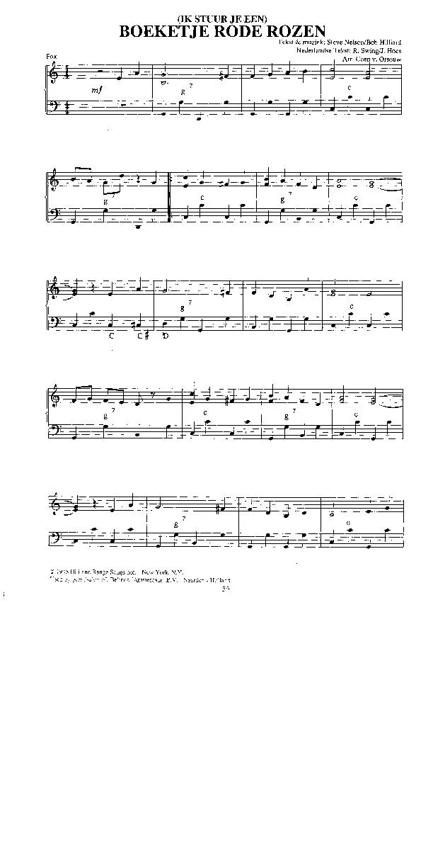 télécharger la partition d'accordéon (Ik stuur je een) Boeketje Rode rozen (Arrangement : Coen van Orsouw) (Fox-Trot) au format PDF