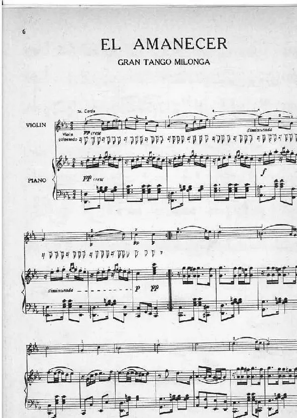 télécharger la partition d'accordéon El amanecer (Tango Milonga) au format PDF