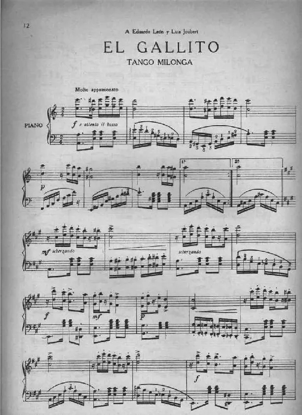 télécharger la partition d'accordéon El Gallito (Tango Milonga) (Piano) au format PDF