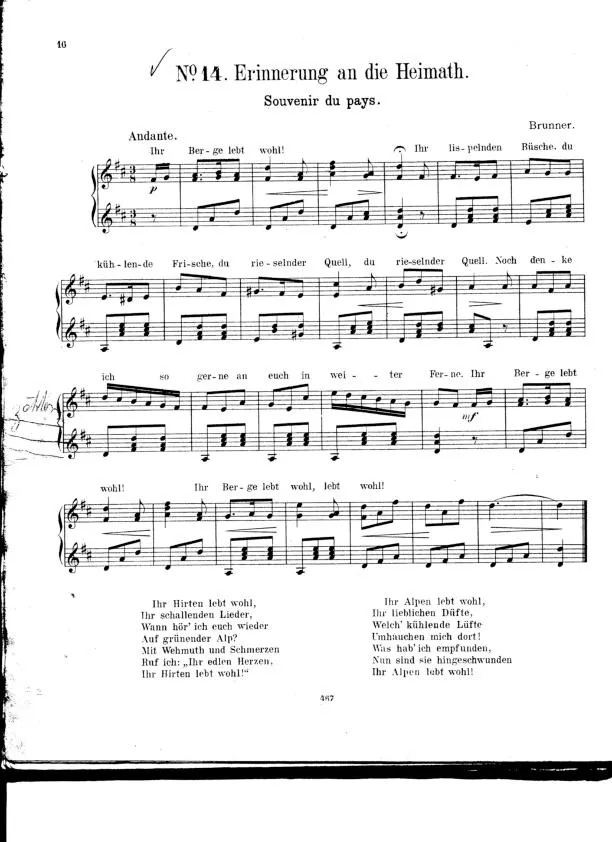 télécharger la partition d'accordéon Erinnerung an die Heimath (Souvenir du Pays) (Valse Lente) au format PDF
