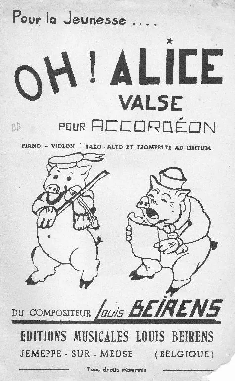 télécharger la partition d'accordéon Oh Alice (Valse) au format PDF