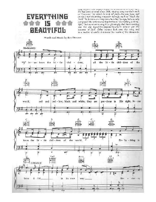 télécharger la partition d'accordéon Everything is beautiful (Slow Fox-Trot) au format PDF