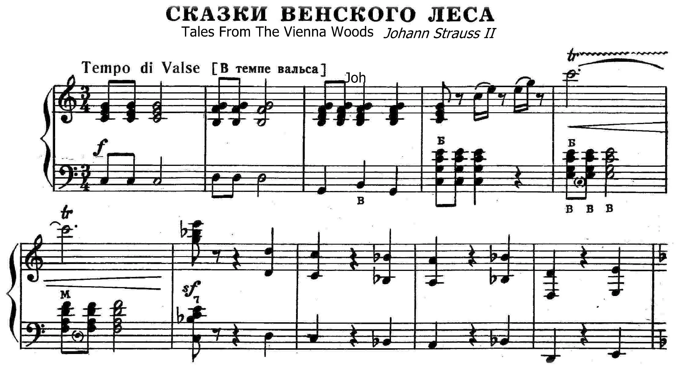 télécharger la partition d'accordéon Tales From The Vienna Woods (Valse) (Bayan) au format PDF