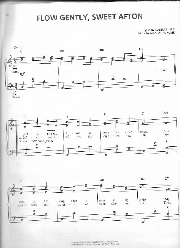 télécharger la partition d'accordéon Flow gently Sweet Afton (Arrangement : Gary Meisner) (Valse) au format PDF