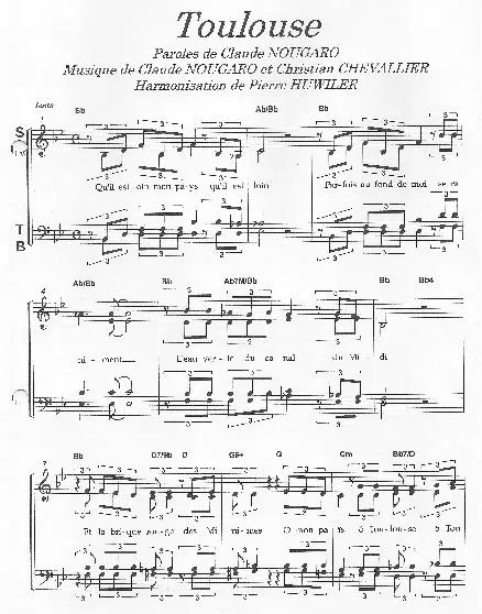 télécharger la partition d'accordéon Toulouse (Harmonisation : Pierre Huwiler) au format PDF