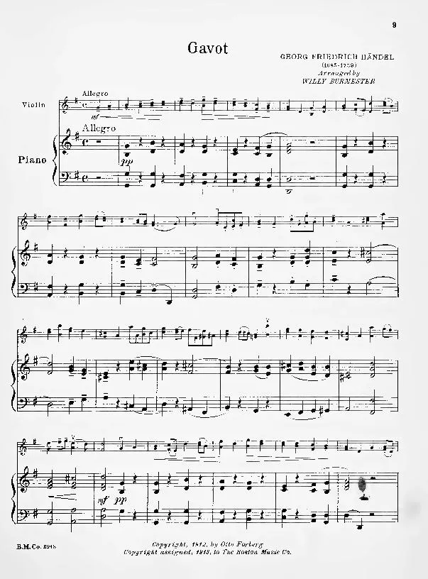 télécharger la partition d'accordéon Gavot (Arrangement : Willy Burmester) (Gavotte) (Piano) au format PDF