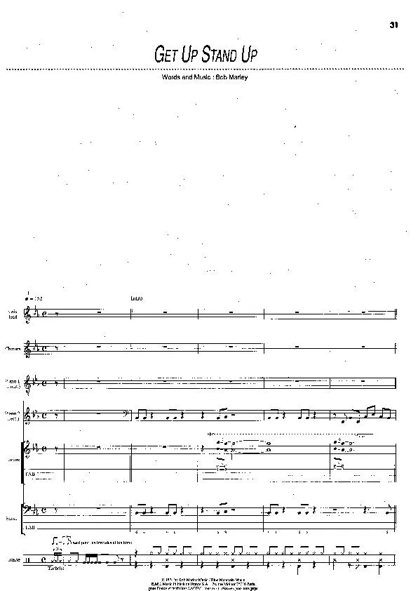 télécharger la partition d'accordéon Get up Stand up (Orchestration) (Reggae) au format PDF