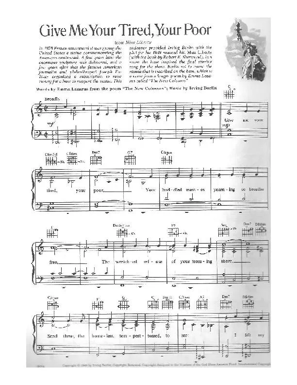 télécharger la partition d'accordéon Give me your tired, your poor (Du Film : Miss Liberty) (Slow Fox-Trot) au format PDF