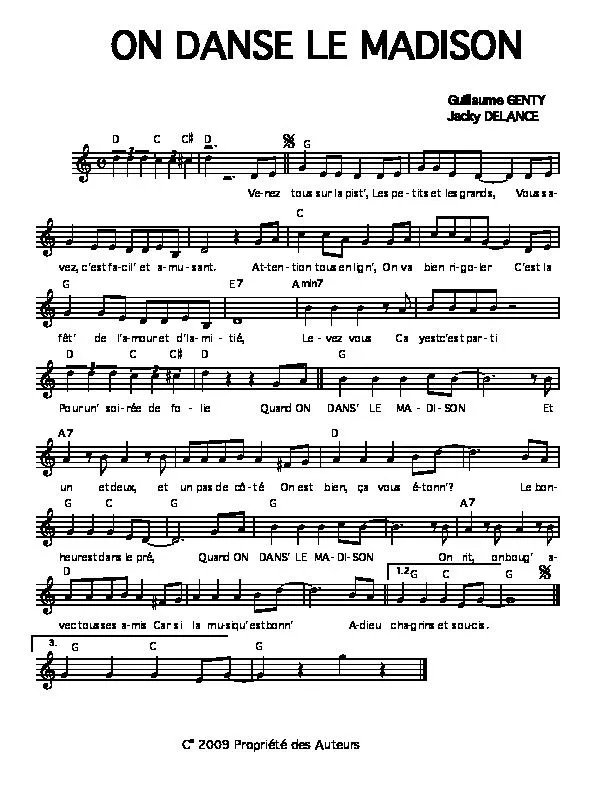 télécharger la partition d'accordéon On danse le madison au format PDF