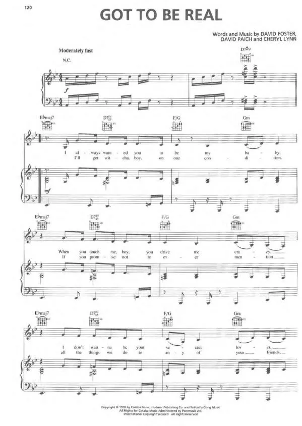 télécharger la partition d'accordéon Got to be real (Chant : Cheryl Lynn) (Disco) au format PDF
