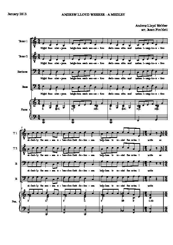 télécharger la partition d'accordéon A medley (Arrangement : Jason Pimblett) (Pot Pourri) au format PDF