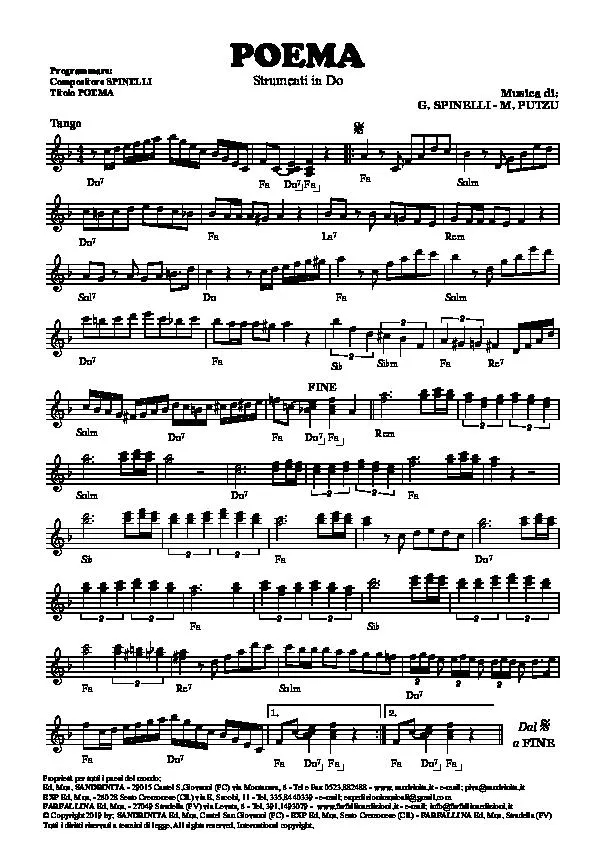 télécharger la partition d'accordéon Poema (Tango) au format PDF
