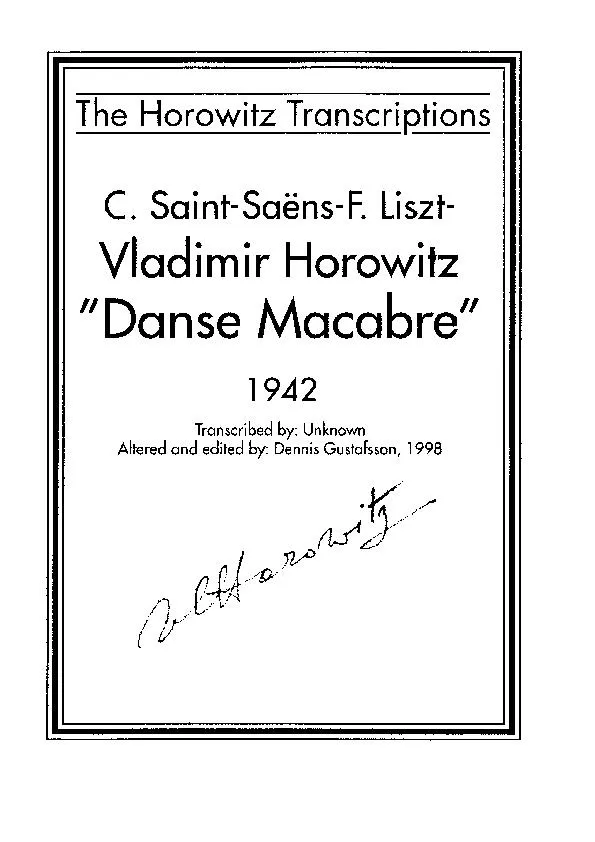 télécharger la partition d'accordéon Danse Macabre (Arangement : Franz Liszt / Vladimir Horowitz) (Piano) au format PDF