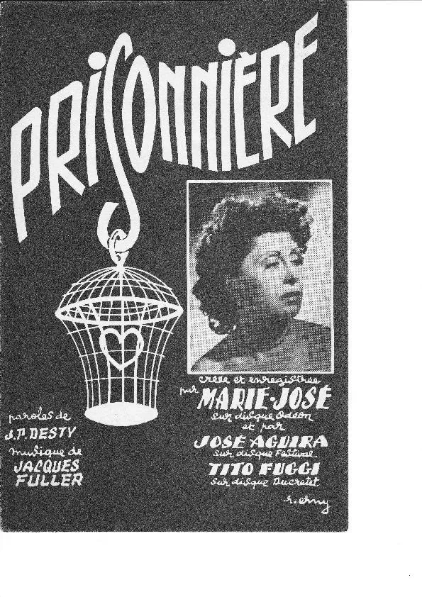 télécharger la partition d'accordéon Prisonnière (Chant : Marie-José / José Aguira / Tito Fuggi) (Tango Chanté) au format PDF