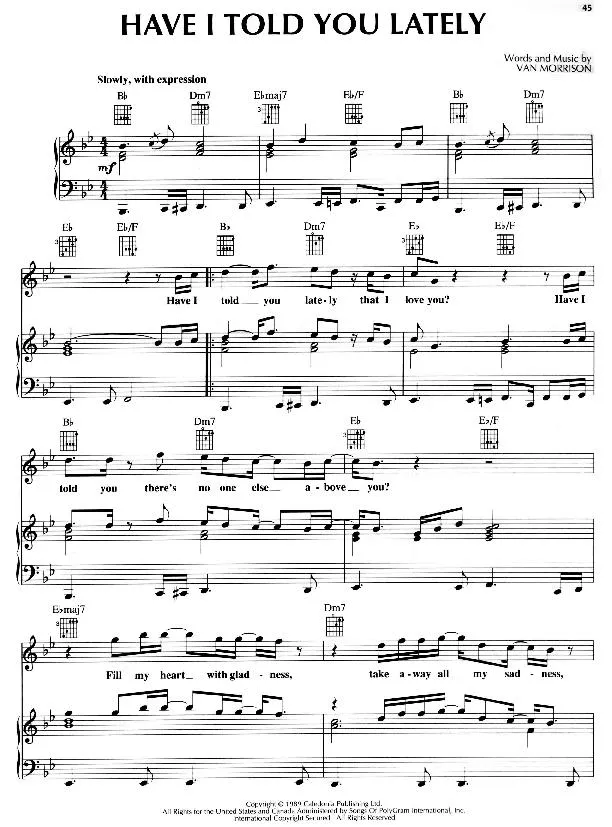 télécharger la partition d'accordéon Have I told you lately (Slow Rumba) au format PDF