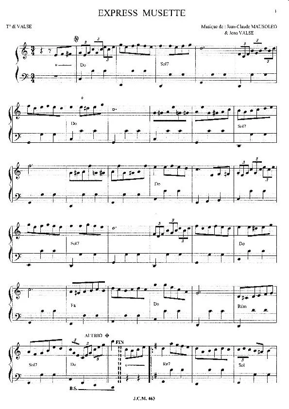 télécharger la partition d'accordéon Express Musette (Valse) au format PDF