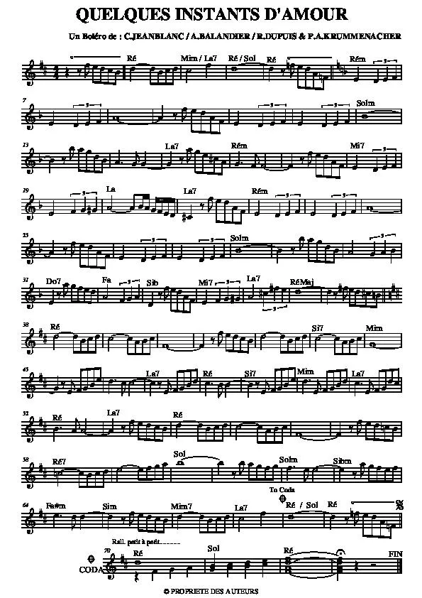 télécharger la partition d'accordéon Quelques instants d'amour (Boléro) au format PDF