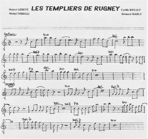 télécharger la partition d'accordéon Les templiers de Rugney au format PDF