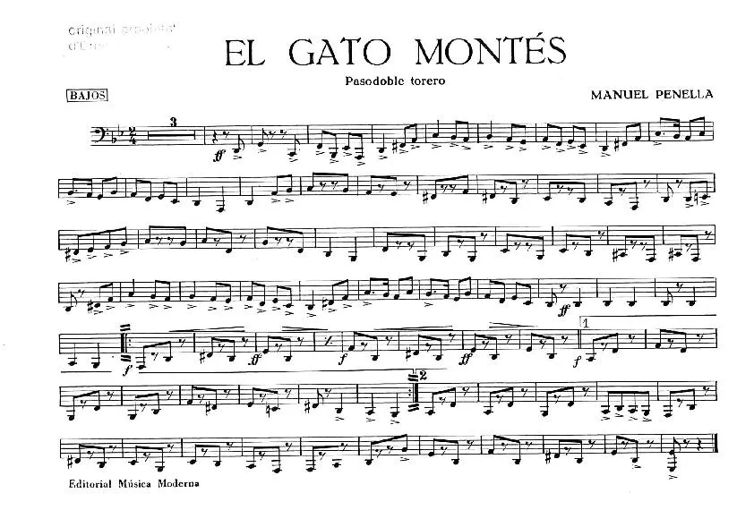 télécharger la partition d'accordéon El Gato Montès (Orchestration) (Paso Doble) au format PDF