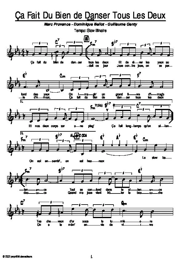 télécharger la partition d'accordéon Ça fait du bien de danser tous les deux (Slow) au format PDF