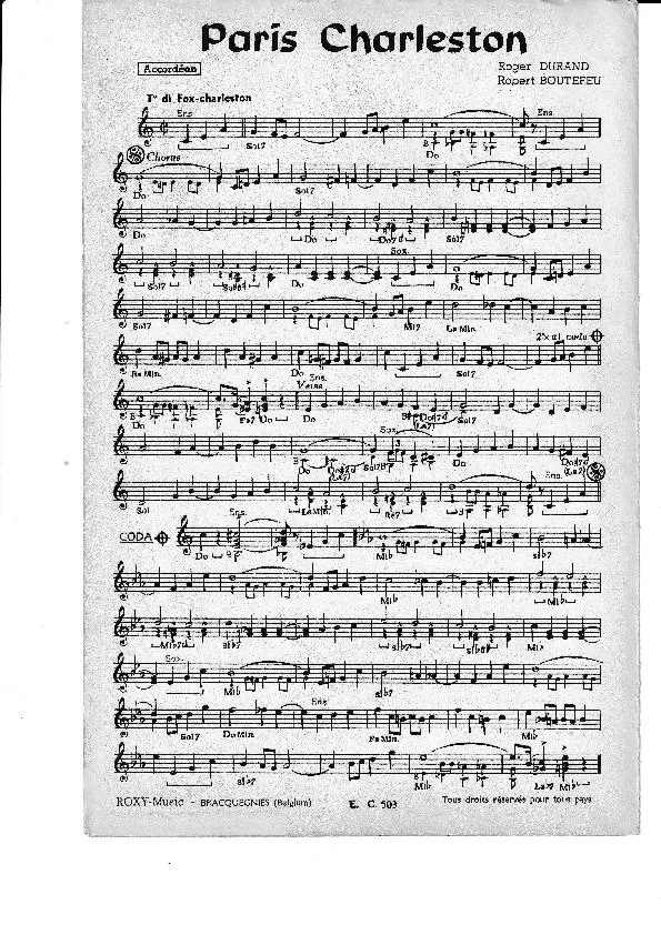 télécharger la partition d'accordéon Paris Charleston (Orchestration) au format PDF