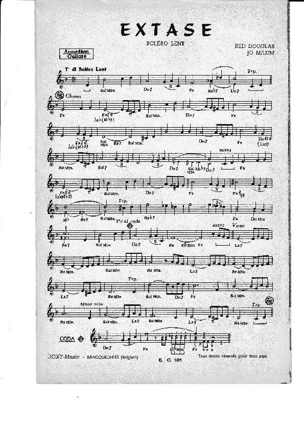 télécharger la partition d'accordéon Extase (Orchestration) (Boléro) au format PDF