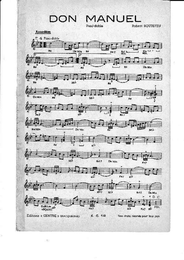 télécharger la partition d'accordéon Don Manuel (Orchestration) (Paso Doble) au format PDF