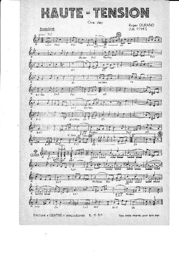 télécharger la partition d'accordéon Haute Tension (Orchestration) (One Step) au format PDF