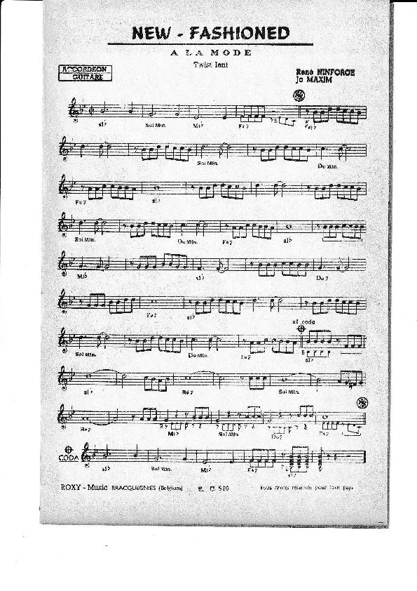 télécharger la partition d'accordéon New Fashioned (A la mode) (Orchestration) (Twist Lent) au format PDF