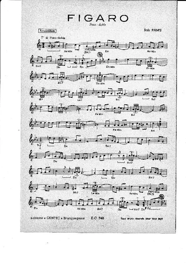 télécharger la partition d'accordéon Figaro (Orchestration)(Paso doble) au format PDF