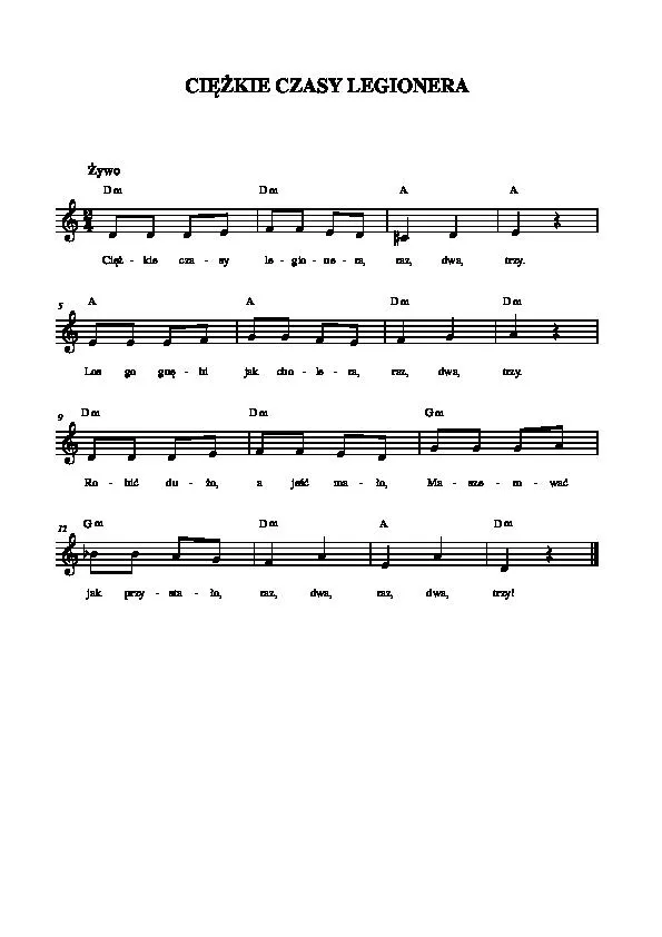 télécharger la partition d'accordéon Ciezkie czasy legionera (Polish legionist song) (Marche) au format PDF