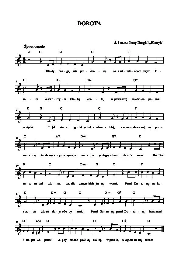 télécharger la partition d'accordéon Dorota (Swing Madison) au format PDF
