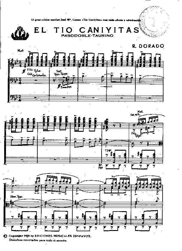 télécharger la partition d'accordéon El Tio Caniyitas (Orchestration) (Paso Doble) au format PDF
