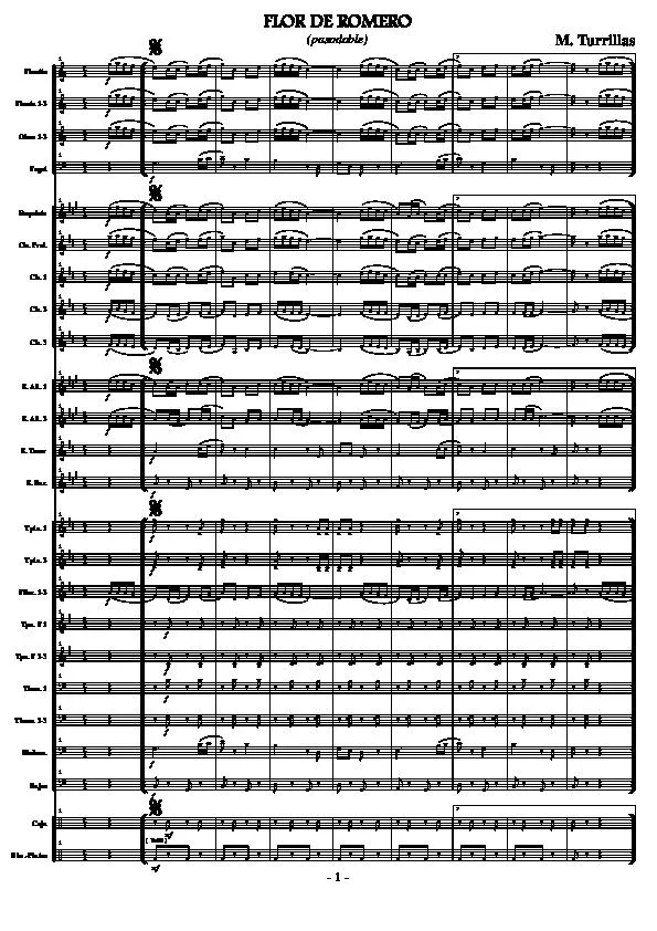 télécharger la partition d'accordéon Flor de Romero (Orchestration) (Paso Doble) au format PDF