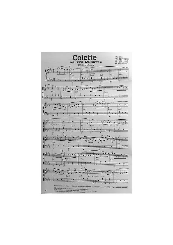 télécharger la partition d'accordéon Colette (Valse Musette) au format PDF
