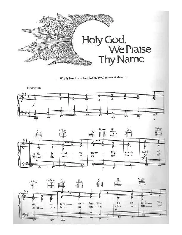 télécharger la partition d'accordéon Holy God, we praise thy name (Valse lente) au format PDF