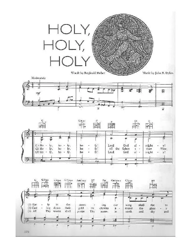 télécharger la partition d'accordéon Holy, holy, holy (Ballade) au format PDF