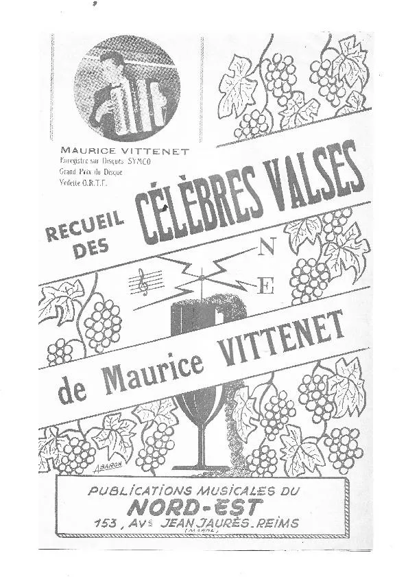 télécharger la partition d'accordéon Recueil des célèbres valses de Maurice Vittenet : (Sylvette + Papillonne + Oiselette + Cafardeuse + Bergerette + Libellule + La piplette) (Java) au format PDF