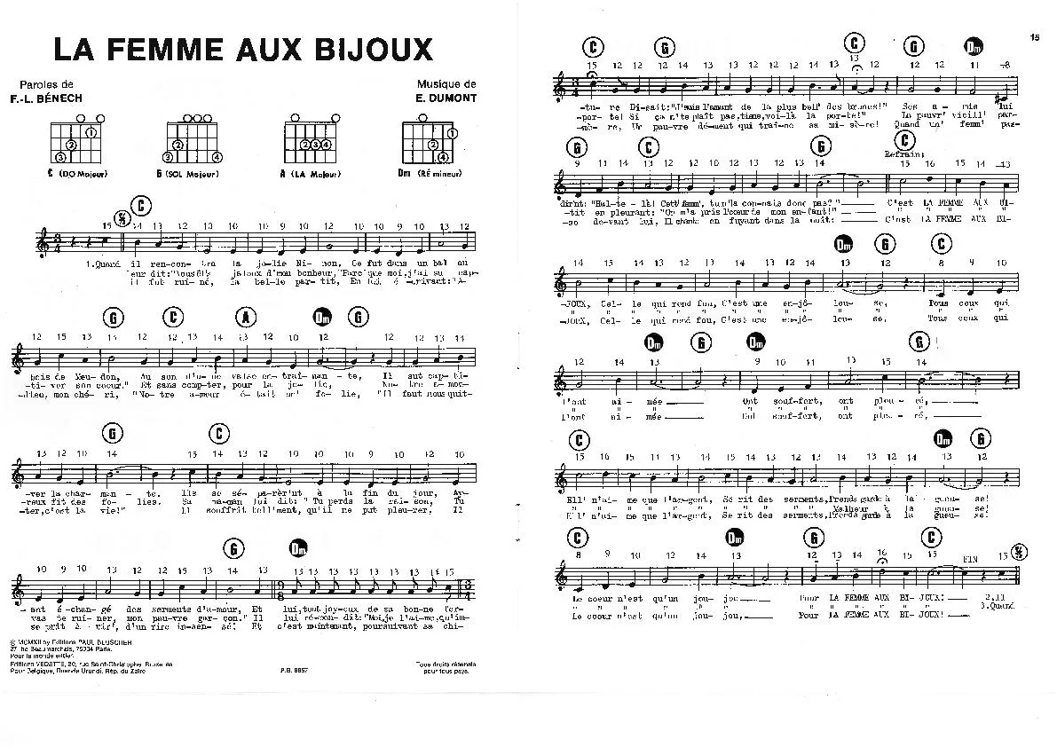 télécharger la partition d'accordéon La femme aux bijoux (Chant : Lina Margy / Georgette Plana / Marcelly / Jack Lantier / Dona) (Valse) au format PDF