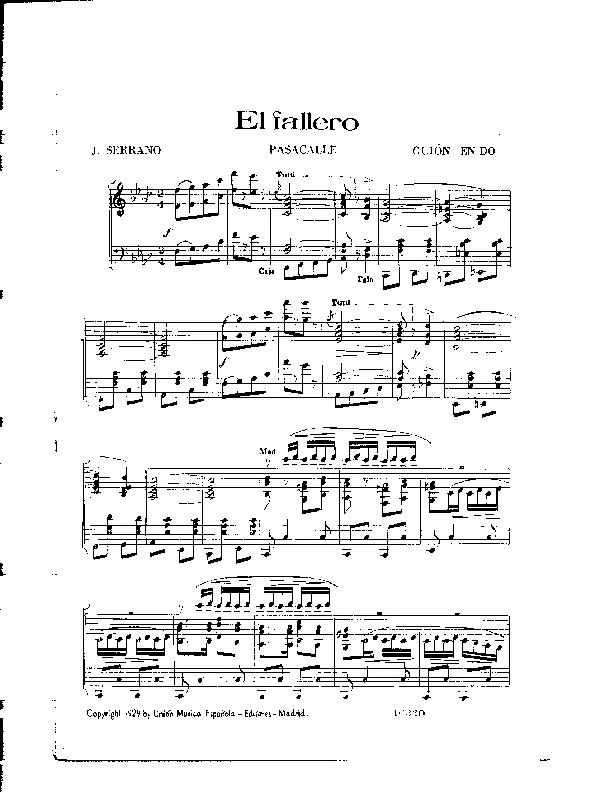 télécharger la partition d'accordéon El fallero (Orchestration) (Paso Doble) au format PDF