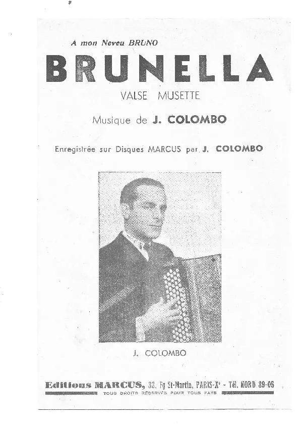 télécharger la partition d'accordéon Brunella (Valse Musette) au format PDF