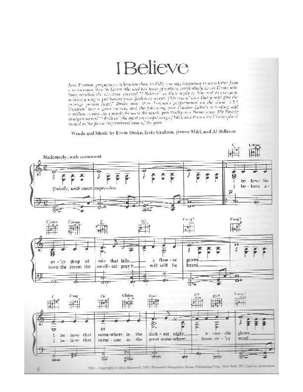 télécharger la partition d'accordéon I believe (Chant : Jane Froman / Frankie Laine) (Slow) au format PDF