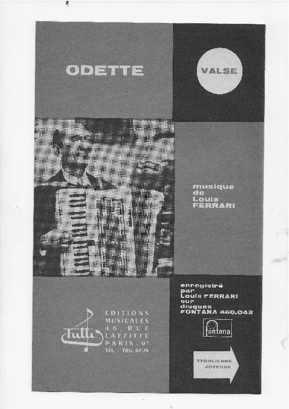 télécharger la partition d'accordéon Odette (Valse) au format PDF