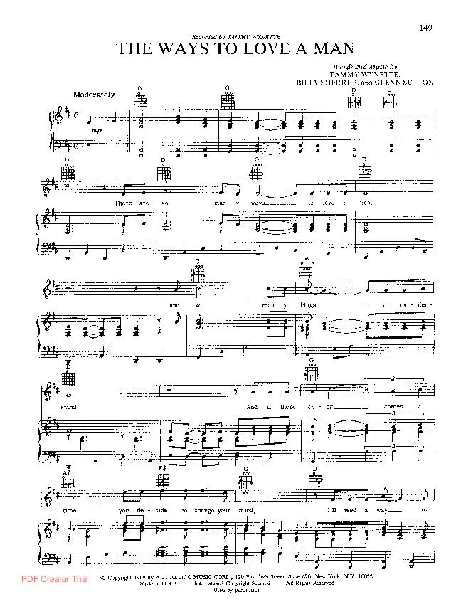 télécharger la partition d'accordéon The way to love a man au format PDF