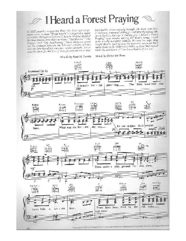 télécharger la partition d'accordéon I heard a forest praying (Chant : May Singhi Breen) (Slow Rock) au format PDF