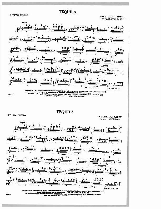 télécharger la partition d'accordéon Tequila (Arranged by : Doug Adams) (Low Brass and Woodwinds) Treble Clef au format PDF