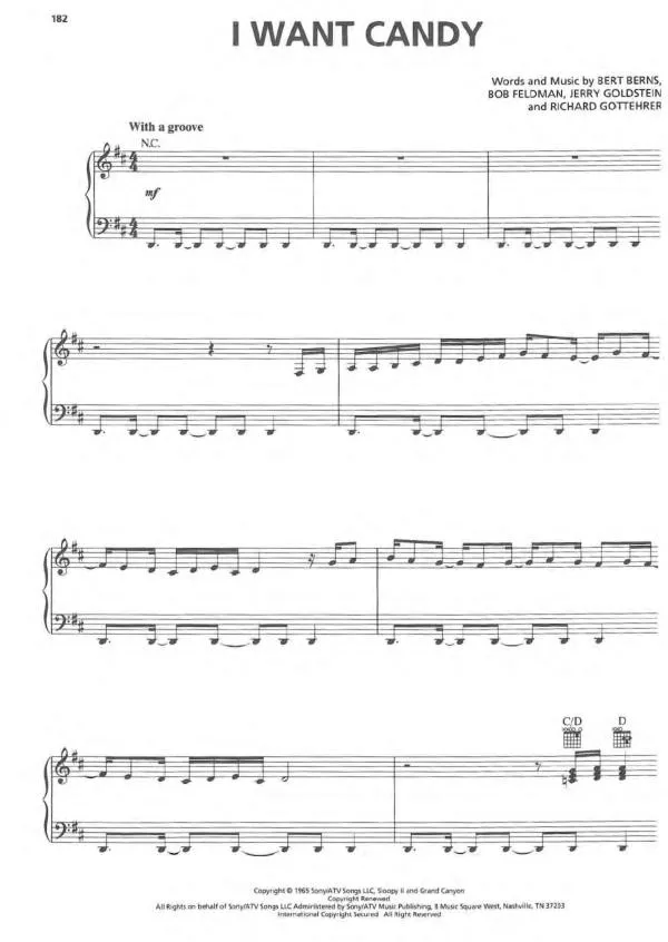 télécharger la partition d'accordéon I want candy (Chant : Bow Wow Wow) (New Wave with a Groove) au format PDF