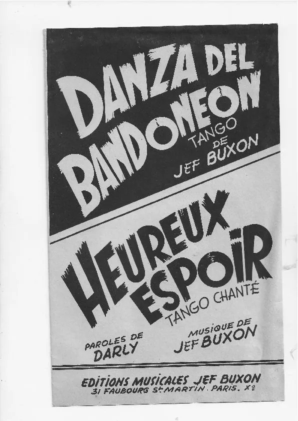 télécharger la partition d'accordéon Danza del bandonéon (Tango) au format PDF