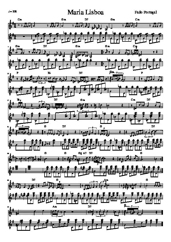 télécharger la partition d'accordéon Maria Lisboa (Fado) au format PDF